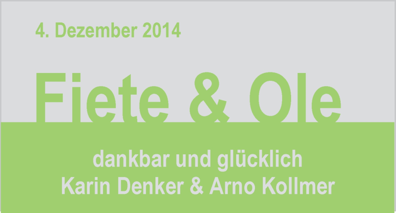 Anzeige für Fiete und Ole  vom 27.12.2014 aus Nordwest-Zeitung