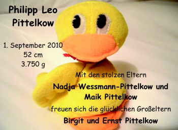 Babyanzeige von Philipp Leo Pittelkow von Nordwest-Zeitung