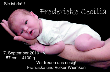 Babyanzeige von Frederieke Cecilia Wiemken von Nordwest-Zeitung