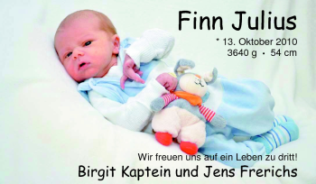 Babyanzeige von Finn Julius  von Nordwest-Zeitung