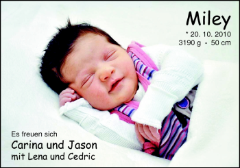 Babyanzeige von Miley  von Nordwest-Zeitung