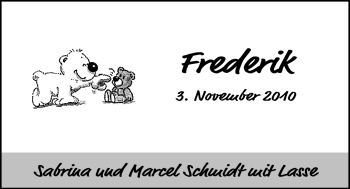 Babyanzeige von Frederik  von Nordwest-Zeitung
