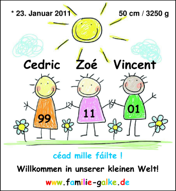 Babyanzeige von Zoé Galke von Nordwest-Zeitung