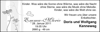 Babyanzeige von Emma-Marie  von Nordwest-Zeitung