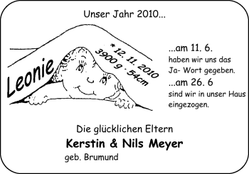 Babyanzeige von Leonie  von Nordwest-Zeitung