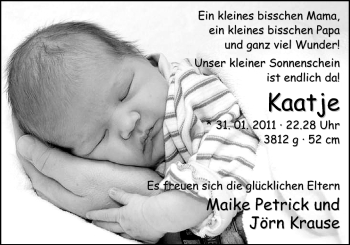 Babyanzeige von Kaatje  von Nordwest-Zeitung