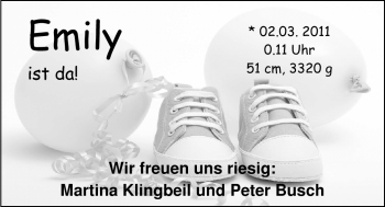 Babyanzeige von Emily  von Nordwest-Zeitung
