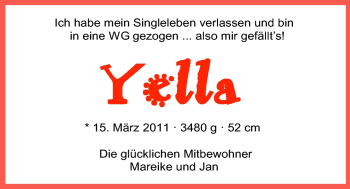 Babyanzeige von Yella  von Nordwest-Zeitung