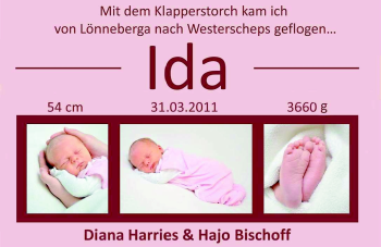 Babyanzeige von Ida  von Nordwest-Zeitung