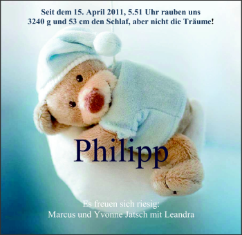 Babyanzeige von Philipp  von Nordwest-Zeitung