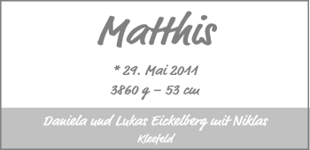 Babyanzeige von Mattthis Eickelberg von Nordwest-Zeitung