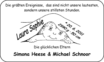 Babyanzeige von Laura Sophie  von Nordwest-Zeitung