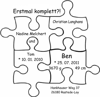 Babyanzeige von Ben  von Nordwest-Zeitung