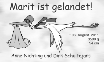 Babyanzeige von Marit  von Nordwest-Zeitung