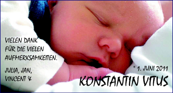 Babyanzeige von Konstantin  von Nordwest-Zeitung