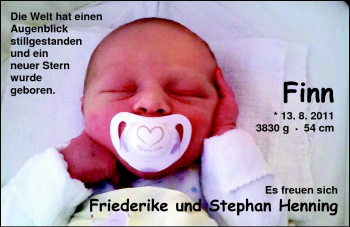 Babyanzeige von Finn Henning von Nordwest-Zeitung