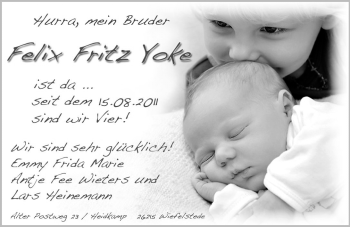 Babyanzeige von Felix Fritz Yoke  von Nordwest-Zeitung