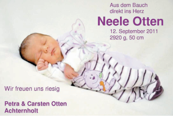 Babyanzeige von Neele Otten von Nordwest-Zeitung