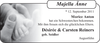 Babyanzeige von Majella Änne Reiners von Nordwest-Zeitung