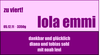 Babyanzeige von lola emmi  von Nordwest-Zeitung