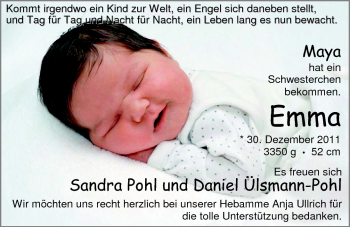 Babyanzeige von Emma  von Nordwest-Zeitung