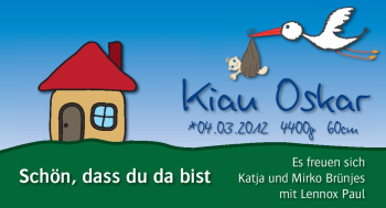Babyanzeige von Kiau Oskar  von Nordwest-Zeitung