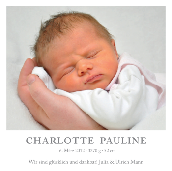 Babyanzeige von Charlotte Pauline  von Nordwest-Zeitung