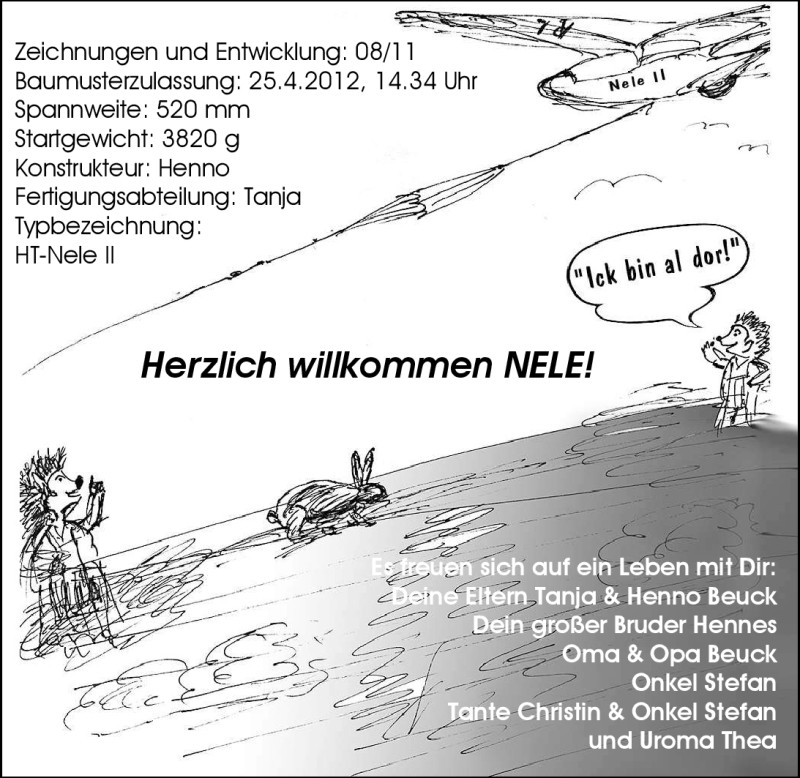 Anzeige für Nele Beuck vom 05.05.2012 aus Nordwest-Zeitung