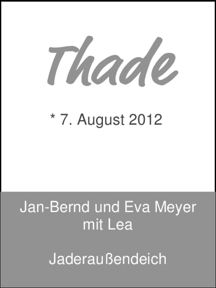 Anzeige für Thade Meyer vom 08.09.2012 aus Nordwest-Zeitung