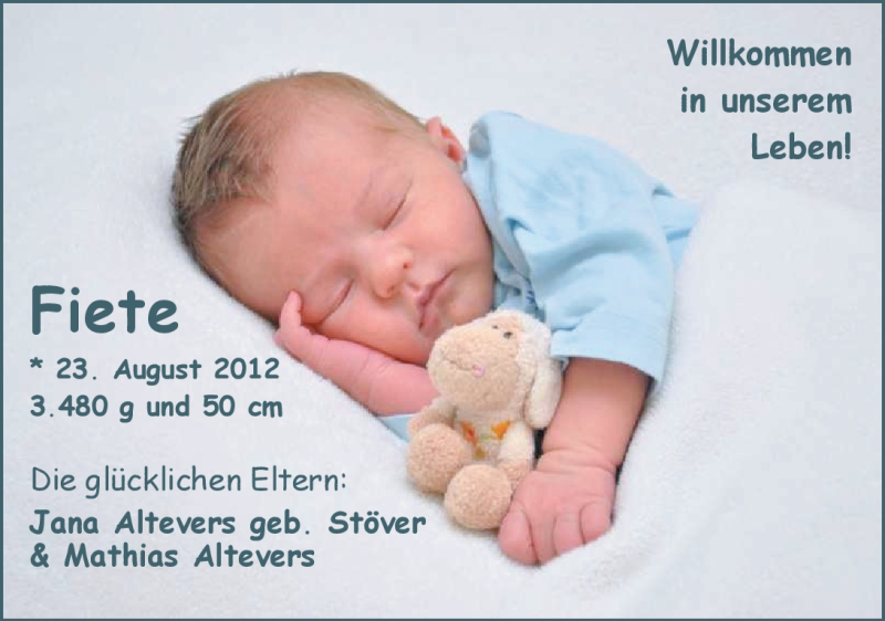 Anzeige für Fiete Altevers vom 15.09.2012 aus Nordwest-Zeitung