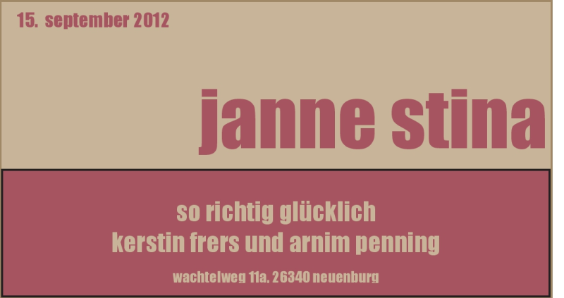 Anzeige für Janne Stina  vom 27.10.2012 aus Nordwest-Zeitung