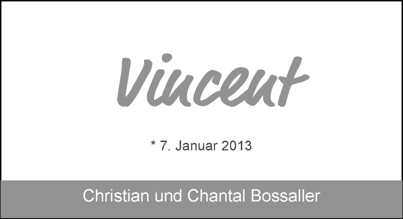 Anzeige für Vincent Bossaller vom 22.01.2013 aus Nordwest-Zeitung