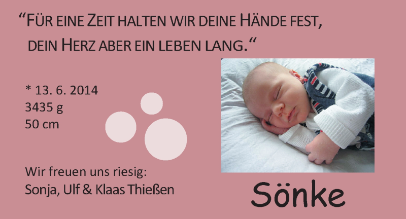 Anzeige für Sönke Thießen vom 28.06.2014 aus Nordwest-Zeitung