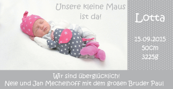 Babyanzeige von Lotta  von Nordwest-Zeitung