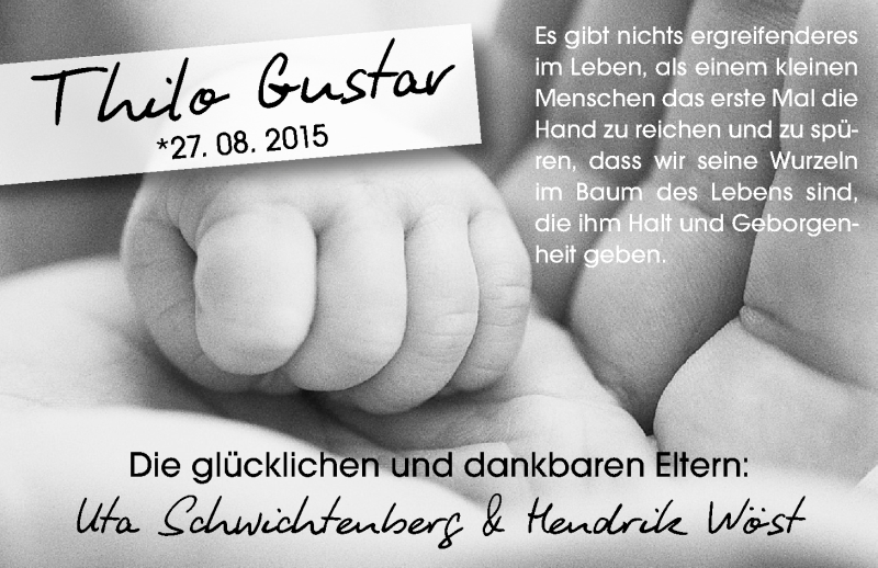 Anzeige für Thilo Gustav  vom 12.09.2015 aus Nordwest-Zeitung