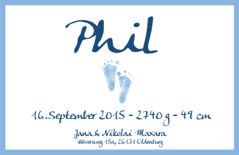 Babyanzeige von Phil Maxara von Nordwest Zeitung