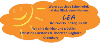 Babyanzeige von Lea  von Nordwest-Zeitung
