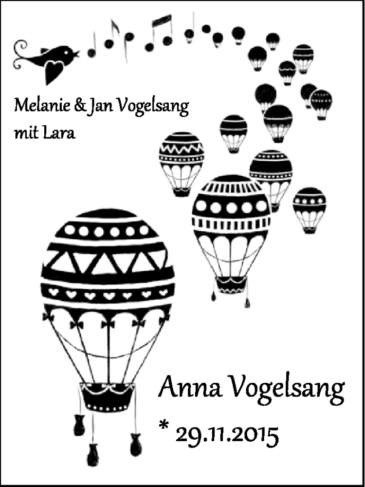 Anzeige für Anna Vogelsang vom 05.12.2015 aus Nordwest-Zeitung