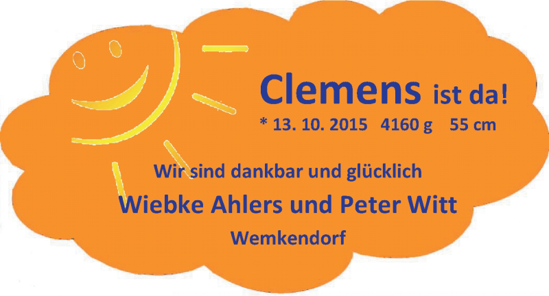 Anzeige für Clemens  vom 07.11.2015 aus Nordwest-Zeitung