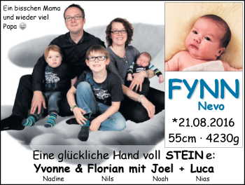 Babyanzeige von Fynn  von Nordwest-Zeitung