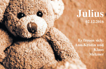 Babyanzeige von Julius Metzner von Nordwest-Zeitung