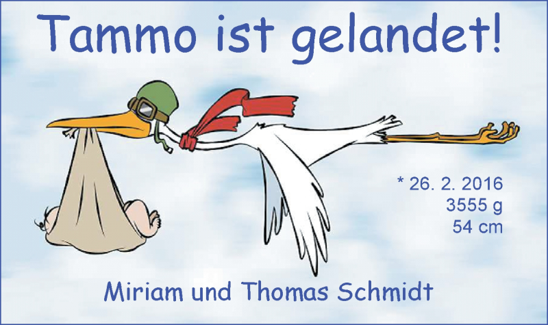 Anzeige für Tammo Schmidt vom 08.03.2016 aus Nordwest-Zeitung