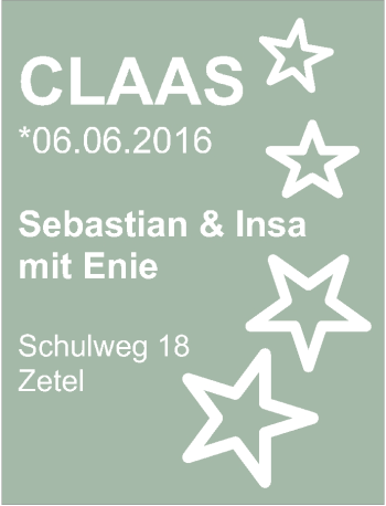 Babyanzeige von Claas  von Nordwest-Zeitung