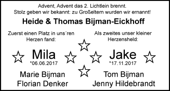 Babyanzeige von Jake  von Nordwest-Zeitung