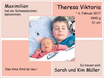 Babyanzeige von Theresa Viktoria Müller von Nordwest-Zeitung