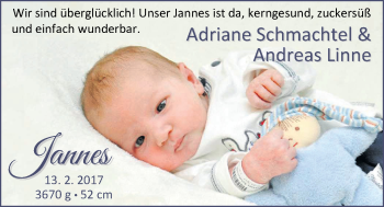 Babyanzeige von Jannes  von Nordwest-Zeitung