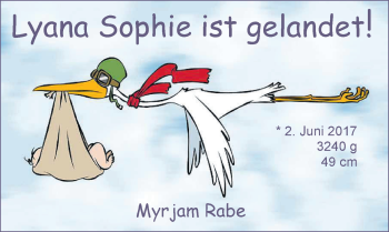Babyanzeige von Lyana Sophie Rabe von Nordwest-Zeitung