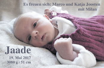 Babyanzeige von Jaade Joosten von Nordwest-Zeitung