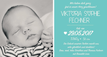 Babyanzeige von Viktoria Sophie Fechner von Nordwest-Zeitung