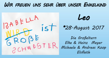 Babyanzeige von Leo Meyer von Nordwest-Zeitung